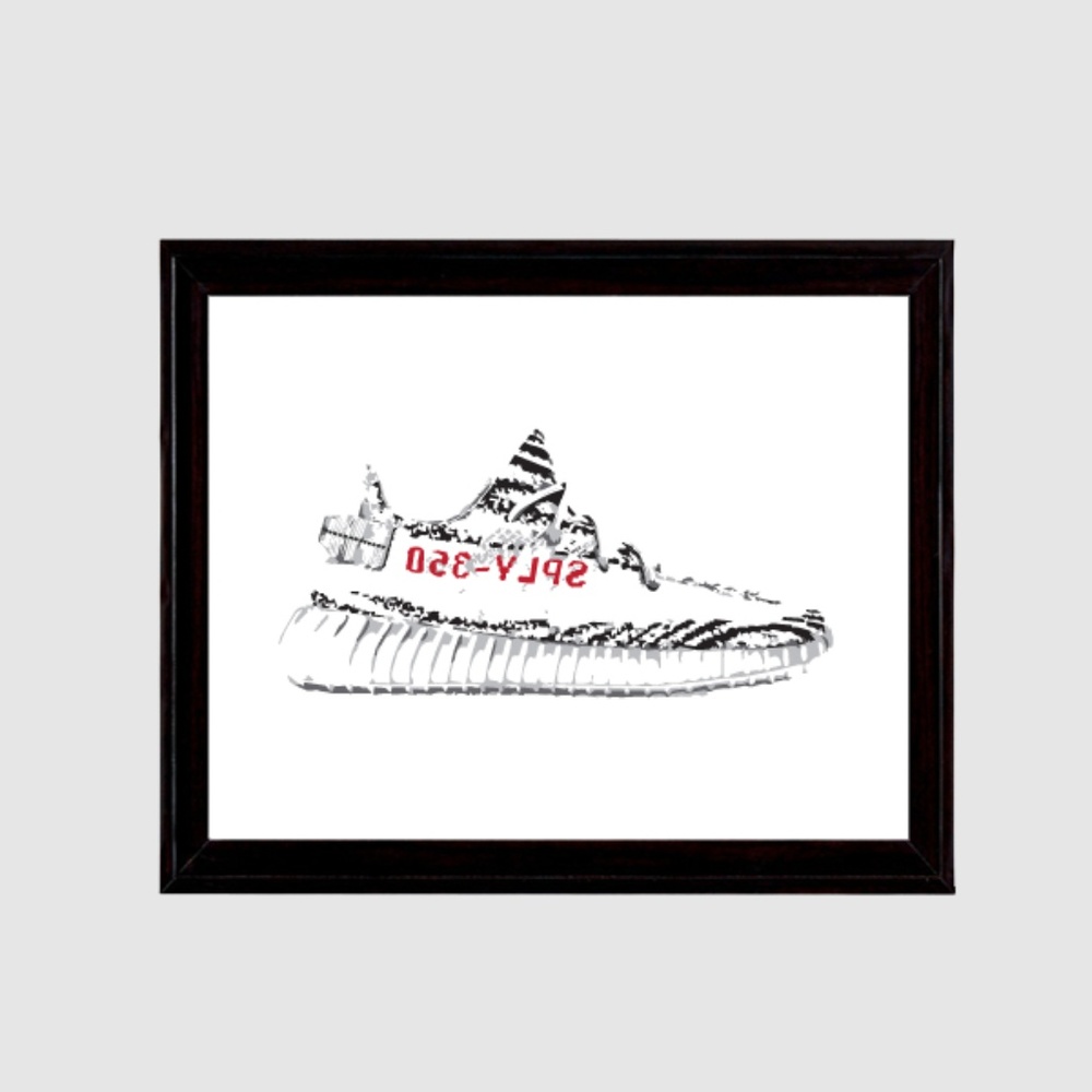 YEEZY 350 BOOST V2 ZEBRA 11x17 inch ART PRINT